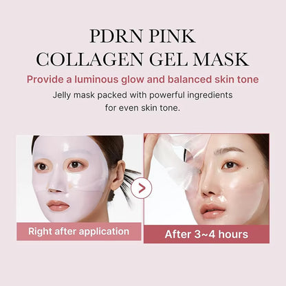 Pink Collagen Gel Salmon Pdrn Facial Mask,Deep Hydrating,Moisturizing and Firming Hydrogel Jelly Face Sheeets,Balance Skin Tone